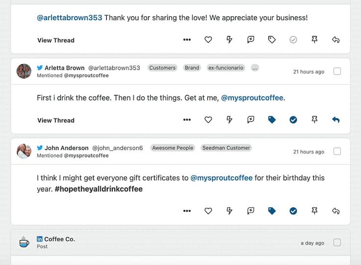 The Smart Inbox's Tagging capabilities, which enable you to filter your messages based on themes, topics, content type, audience type or campaigns.