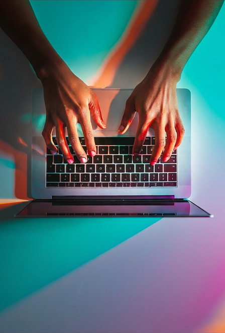 Sprout customer working at a laptop