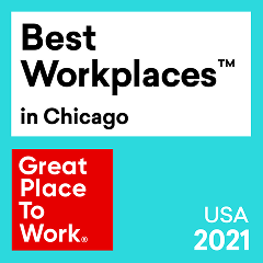 Premio Best Workplaces™️ in Chicago de 2021 en los Estados Unidos, otorgado por Great Place To Work​​ 